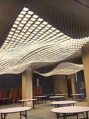 Modern LED Crystal Wave Large Foyer Chandelier Light Custom OEM ODM