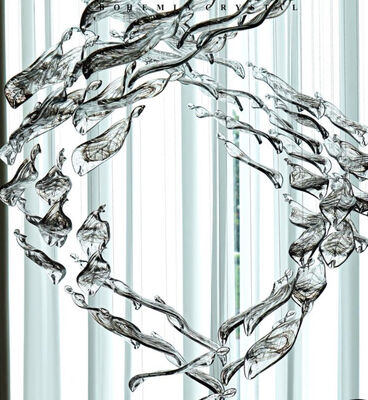 Creative Hotel Lobby Villa Banquet Hall Engineering Crystal Custom Lamp Decoration Spiral Glass Leaf Accessories