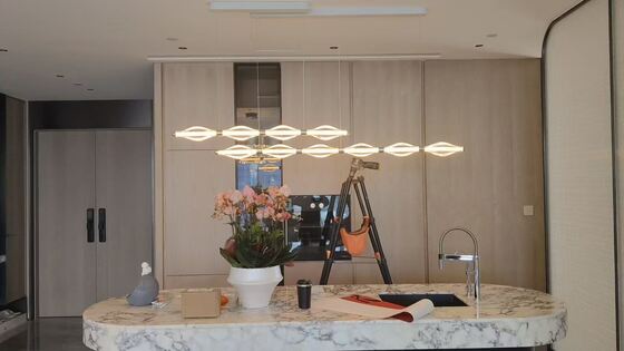 Nordic Modern LED Pendant Light Home Indoor Bedroom Background Ceiling Lamp Long Tube Crystal Glass Hanging Chandelier