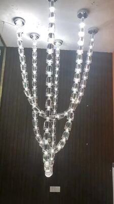 Tailor Made Asymmetric Crystal Ribbon Chandelier Modern European Art Decoration Engineering Banquet Light