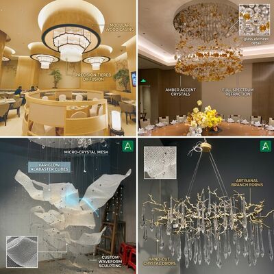 High-End Club Bespoke Marble Chandelier Custom Bronze Crystal Pendant Light Luxury Lounge Decor