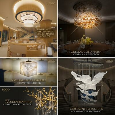 High-End Club Bespoke Marble Chandelier Custom Bronze Crystal Pendant Light Luxury Lounge Decor