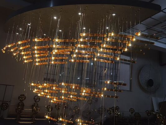 Shopping Mall Crystal Ribbon Chandelier European Custom Pendant Lights LED 220V-240V 100W-300W Tailor Made