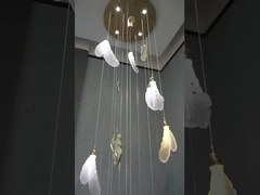 ปลายทองแดงด้วยกระจก Haning Art Deco Chandelier