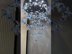 Glaze Art Ocean Theme Glass Fish Chandelier เครื่องประดับเครื่องประดิษฐ์