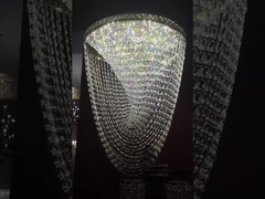 โรงแรมหรูหรา โลบี้ตกแต่งทองคํา ขนาดใหญ่ ปรับแต่งทันสมัย Led Ceiling Chandelier