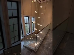 Nordic Light Luxury Silver Mountain Crystal Chandelier สําหรับวิลล่า ดับเพล็กซ์