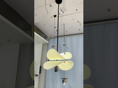 ห้องนั่งเล่น โล่งไฟ ห้องโคมไฟหลัก วิลล่าบันไดสูง Double Crystal Light Atmosphere Ribbon Zhongshan