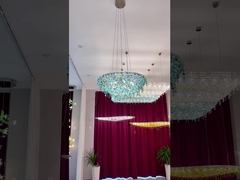 สีแดง Glass Ball Fish Line Custom โรงแรมวิศวกรรม คริสตัลแลมป์ โมเดิร์น แหล่งใหญ่ แหล่งอาหาร Pendant