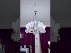 สร้างสรรค์แสงคริสตัล Custom โมเดิร์นหรูหรา White Art Ceiling Chandelier Special Shape โรงแรมล็อบบี้ C