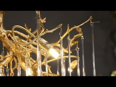 โคมระย้าคริสตัลสุดหรูใหม่พร้อมไฟกิ่งก้านทองแดง 2025 ห้องนั่งเล่น ห้องรับประทานอาหาร