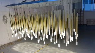 แขวนคริสตัลโมเดิร์นโคมไฟเพดานDeco West Art Drop Light StainedไฟโคมไฟElmติดตั้งGl