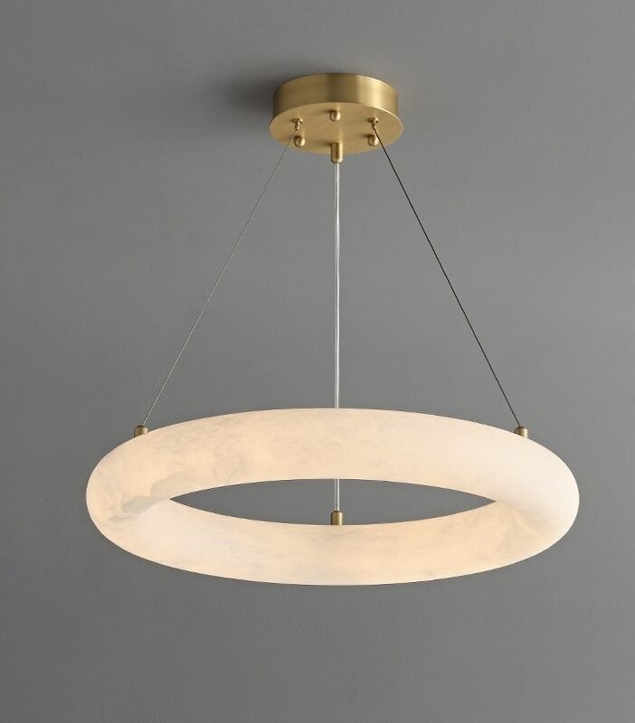3500K-6500K Brass Alabaster  Chandelier  Modern Pendant Light for Hotel , Home