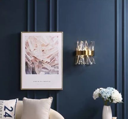 G9 E14 คริสตัลโมเดิร์น วอลล์แลมป์ 6000K 3000K ทอง คริสตัล วอลล์ Sconce