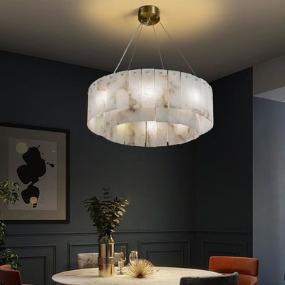 G9 Modern Alabaster Chandelier โคมไฟแขวนเพดานตกแต่งสำหรับสำนักงาน 1935lm