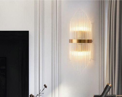 ความสว่างสูงในร่มที่ทันสมัย ​​Wall Sconces 7000lm E14 * 2 Crystal Sconce Lights
