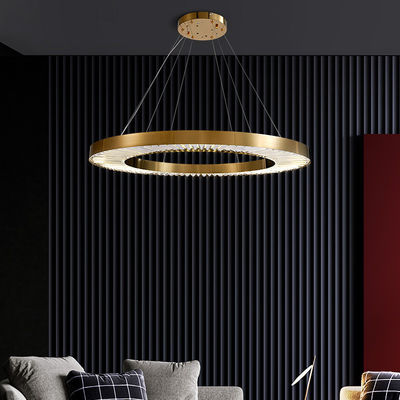 ทองเหลืองขัดเงา 3 ห่วง LED Modern Ring Chandelier 110V to 240V