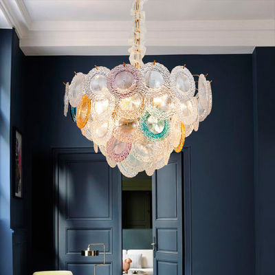 OEM ODM Glass Disc Custom Pendant Lights การเคลือบไฟฟ้า AC110V ถึง 250V