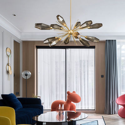 ODM โคมไฟตกแต่งสไตล์โมเดิร์น LED High Light Transmittance Chandelier AC110V
