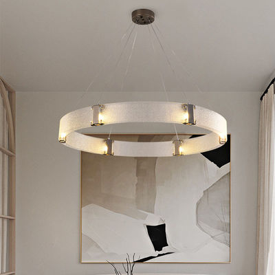 โป๊ะแก้วลายน้ำ Modern Ring Chandelier G9 Brushed Gold Black