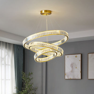 โคมไฟเพดานโคมระย้าคริสตัล Led ทันสมัย ​​5-30m2 หรี่แสงได้