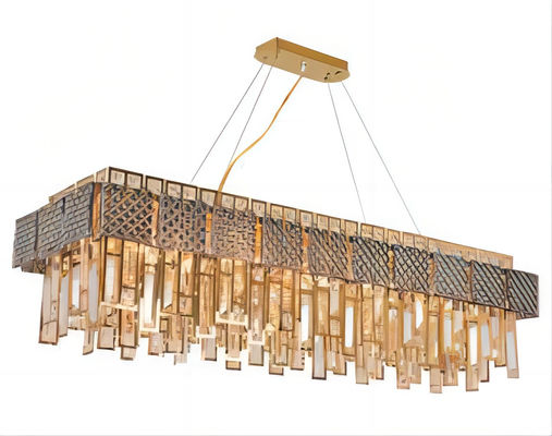 โลหะเคลือบทองคําและกระจกควันคริสตัลกระจกคริสตัลทางเข้า Chandelier CE ROHS