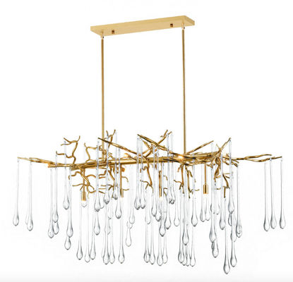 80 CRI Modern Crystal Chandelier โคมระย้าแก้วใสทรงสี่เหลี่ยม