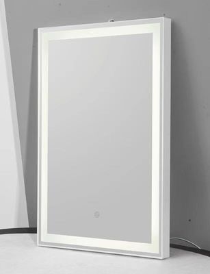 กระจกห้องน้ำ LED สี่เหลี่ยมและวงกลมกรอบพลาสติก ABS