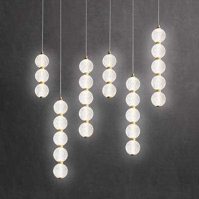 เหล็ก Electroplated ทองแดงและอะคริลิค Pendant ไฟโฉนดสําหรับห้องนอน ห้องนั่งเล่น