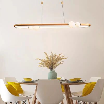สีทองคําสกริบวงแหวน Nordic สีทองคําสล็อปวงแหวน โมเดิร์น Pendant Light ODM AC110V