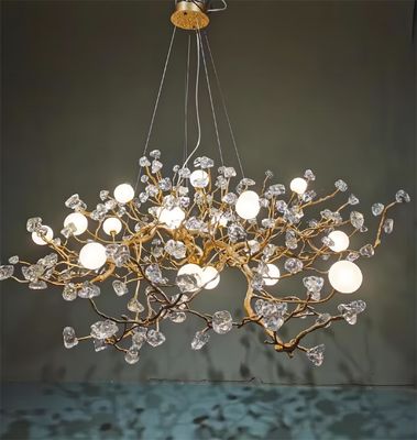 ปรับแต่งทั้งหมดทองแดง สร้างสรรค์กระจกหิน Pendant วงจรดวงเพื่อสร้างแสงสไตล์หรู