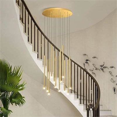 สายการค้าโมเดิร์น LED หลอดเทียนแขวนยาว สีทองหรือสีดํา