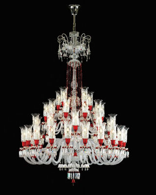 สีใส หรือ สีสัน Custom Creative Glass Chandeliers ชันดาราสมัยใหม่สําหรับเพดานสูง
