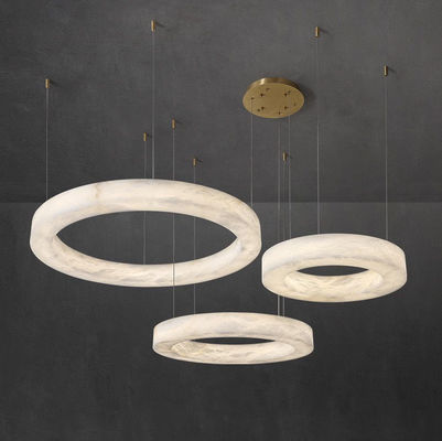วงแหวนโมเดิร์นเนอร์ดิค LED สเปน อัลบาสเตอร์ หินทองแดง Pendant Lamp วงจรสําหรับห้องนั่งเล่น