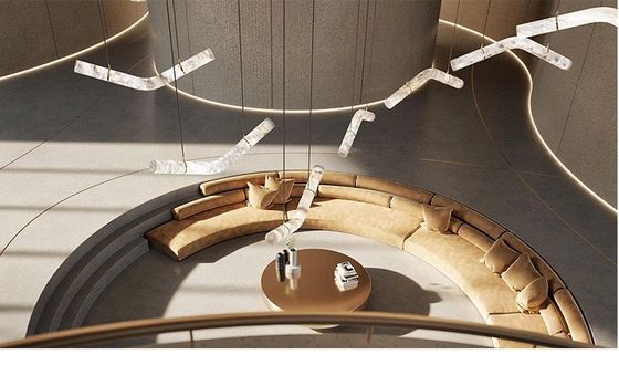 โมเดิร์น ลักเซอร์ LED Pendant Light ราคาโรงงาน ราคาใหญ่ Alabaster Chandelier ผู้ออกแบบ ร้านอาหาร โรงแรม สํานักงาน DIY ไฟฟ้า