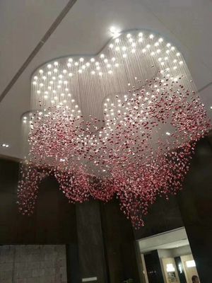 ไฟแขวนแขวน Custom โครงการใหญ่ โรงแรม Lobby Hall วิลล่า โมเดิร์น Glass Chandelier Light