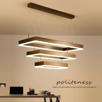 ชั้น 3 ห้องนั่งเล่นเล็ก Led Chandelier โมเดิร์น ธรรมดา สี่เหลี่ยม Nordic Lighting Hall ร้านอาหาร บาร์ การส่องแสง