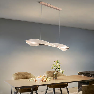 ห้องอาหาร สาขาโมเดิร์น อะคริลิค เงาแคนดารี ไม้แขวนทอง โคมไฟสําหรับร้านอาหาร LED ไฟแขวนเส้นสําหรับบ้าน