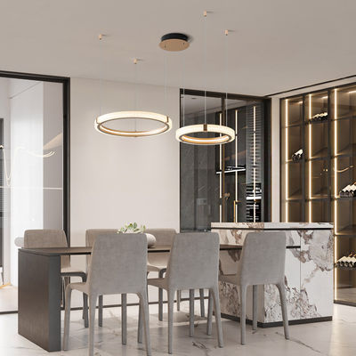 ครีเอทีฟ นอร์ดิก มินิมาลิสต์ Double Ring ห้องอาหาร Chandelier ง่าย โมเดิร์น รอบ Chandelier ห้องนั่งเล่น ห้องนอน สํานักงาน