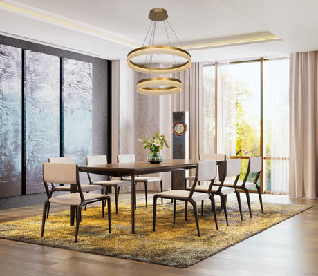 ประหยัดพลังงาน ห้องนั่งเล่น ห้องนอน แอคริลิคเพดานแหลม 84w Led Ring Pendant Lamp