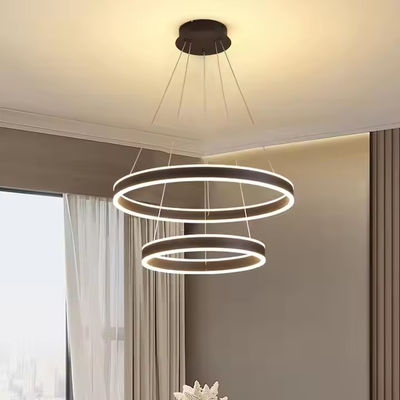 บ้าน ห้องนั่งเล่น ห้องทานอาหาร โคมไฟวงแหวนอลูมิเนียม โมเดิร์น LED เครื่องประดับเพดาน Pendant Lamp