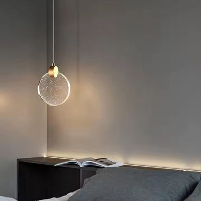 ห้องนั่งเล่นคริสตัลกลมสมัย บ้านตกแต่ง Led Pendant Light สําหรับห้องนั่งเล่นโรงแรม