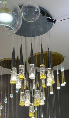 Nordic Light Luxury Silver Mountain Crystal Chandelier สําหรับวิลล่า ดับเพล็กซ์