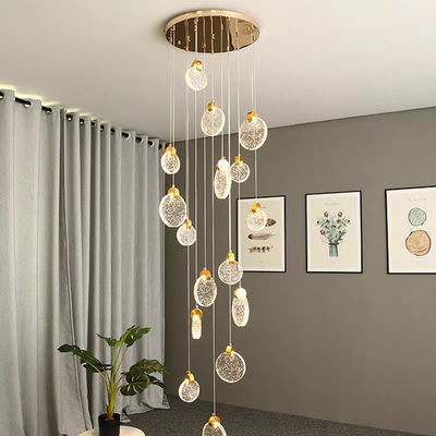 ไฟ LED ภายใน ห้องนอนสระแก้วโมเดิร์น ไฟแขวนด้วยอลูมิเนียมและสระแก้วใส