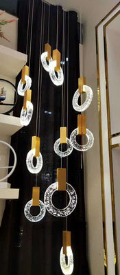 โมเดิร์น คริสตัล อิงค์ แคนดเลียร์ วิลล่าครีเอทีฟ โรงแรม ร้านอาหาร ทอง Pendant Light Staircase แคนดเลียร์