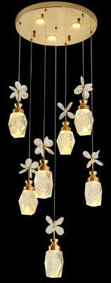 ภาพดอกไม้เขาหิมะ ไฟบันไดสําหรับล็อฟตอล์ฟบันไดสาขากระเบื้องแสง LED Pendant ไฟกระเบื้อง