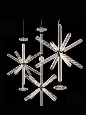 เครื่องประดับไฟฟ้า LED ขนาดใหญ่ แบบวินเทจ สไตล์เหล็ก โลหะ Pendants กระจก โรงแรมอาศัย โลบี้ตกแต่ง ติดตั้งแขวน