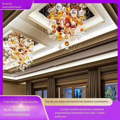 โครงการตกแต่งโมเดิร์น คริสตัลหลายสี Bubble Glass Ball Chandelier ใช้สําหรับโรงแรม Lobby Table Wedding Custom Lobby Long Staircase ขนาดใหญ่ โครงการหรู Led Glass Ball Chandelier Pendant Light