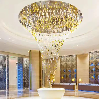 ทําด้วยมือ โมเดิร์นกลมกระจกลม Pendant Lighting Easy Hanging Switch สําหรับโรงแรม วิลล่า ตกแต่งเพดาน ร้านอาหาร