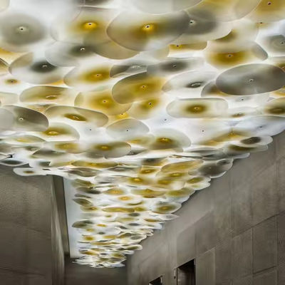 สไตล์โมเดิร์น ประดับกระจก ไฟฟ้า โรงแรม โลบี้ Custom โครงการใหญ่ Indoor LED Hand Blown Glass Art Chandelier